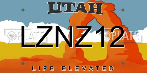 LZNZ12 Utah License Plate