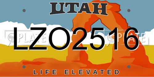 LZO2516 Utah License Plate