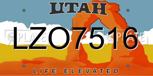 LZO7516 Utah License Plate