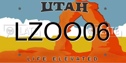 LZOO06 Utah License Plate