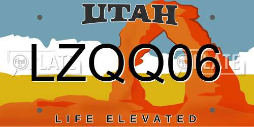 LZQQ06 Utah License Plate