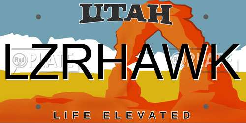 LZRHAWK Utah License Plate