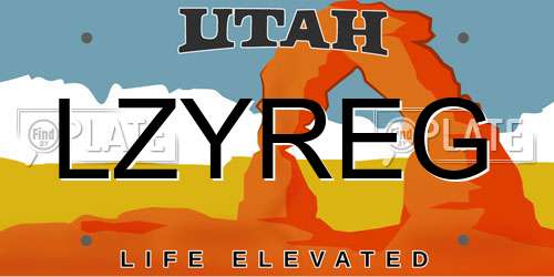 LZYREG Utah License Plate