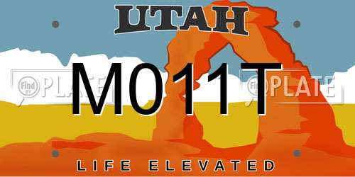 M011T Utah License Plate