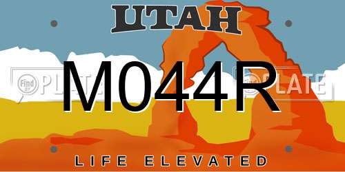 M044R Utah License Plate