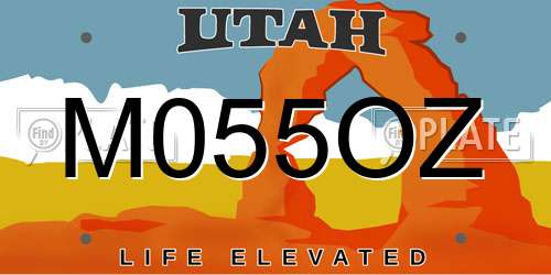 M055OZ Utah License Plate