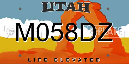 M058DZ Utah License Plate