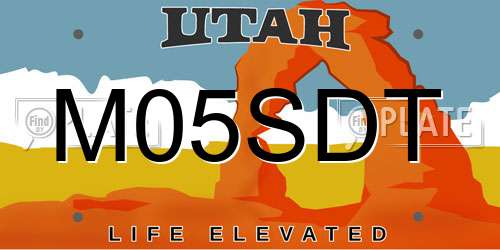 M05SDT Utah License Plate