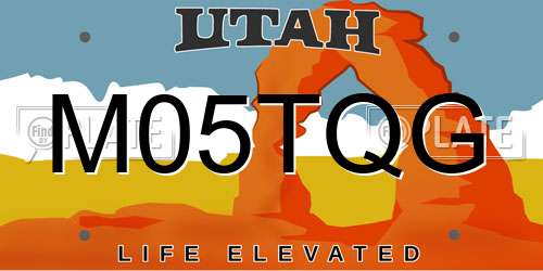 M05TQG Utah License Plate