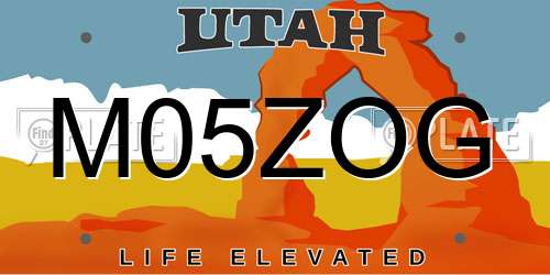 M05ZOG Utah License Plate