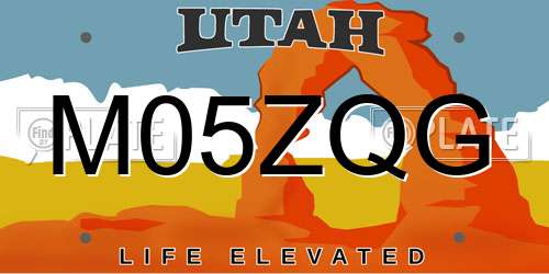 M05ZQG Utah License Plate