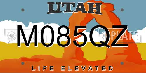 M085QZ Utah License Plate