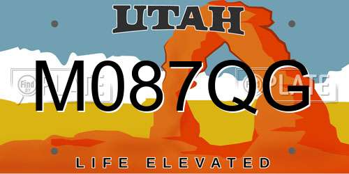 M087QG Utah License Plate