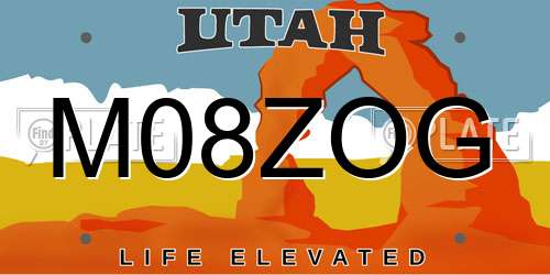 M08ZOG Utah License Plate