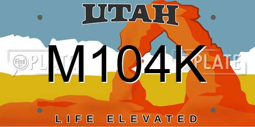 M104K Utah License Plate