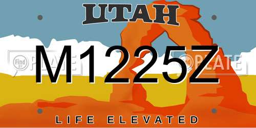 M1225Z Utah License Plate
