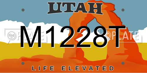 M1228T Utah License Plate