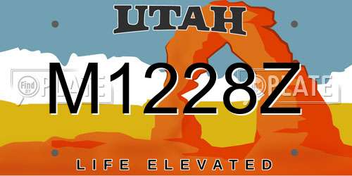 M1228Z Utah License Plate