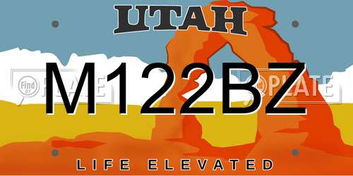 M122BZ Utah License Plate