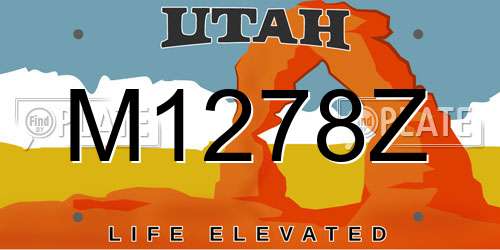 M1278Z Utah License Plate