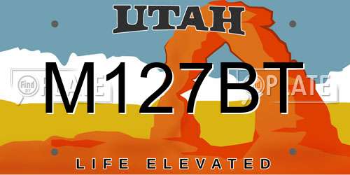 M127BT Utah License Plate