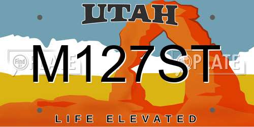M127ST Utah License Plate