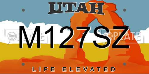M127SZ Utah License Plate