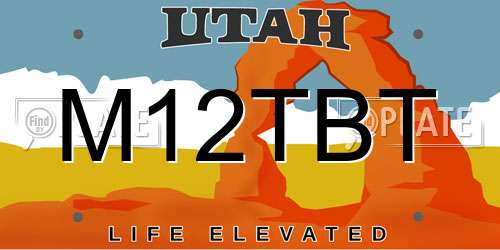 M12TBT Utah License Plate