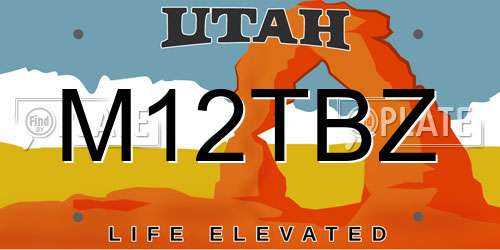 M12TBZ Utah License Plate