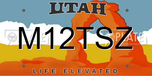 M12TSZ Utah License Plate
