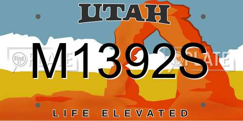 M1392S Utah License Plate