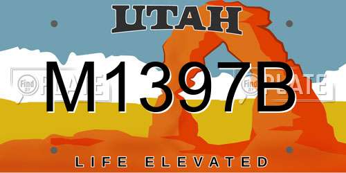 M1397B Utah License Plate