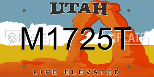 M1725T Utah License Plate