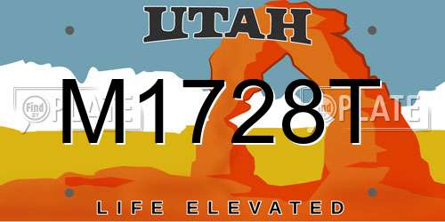 M1728T Utah License Plate