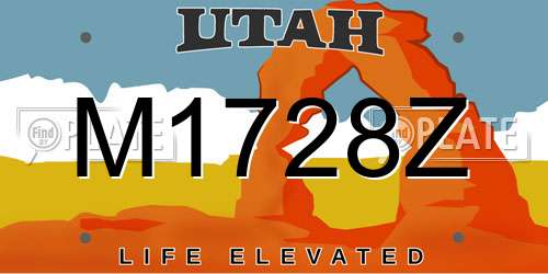 M1728Z Utah License Plate