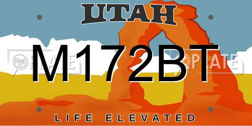 M172BT Utah License Plate
