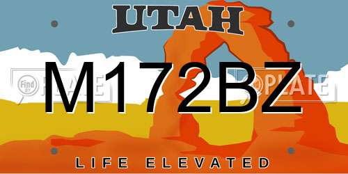 M172BZ Utah License Plate