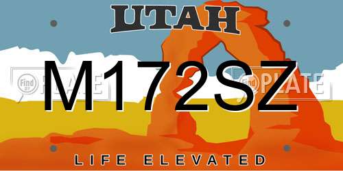 M172SZ Utah License Plate