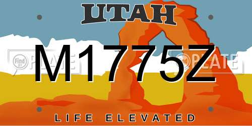 M1775Z Utah License Plate