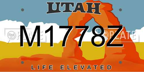 M1778Z Utah License Plate