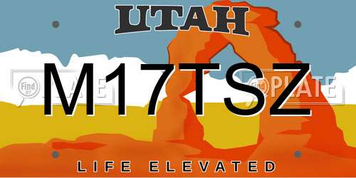 M17TSZ Utah License Plate