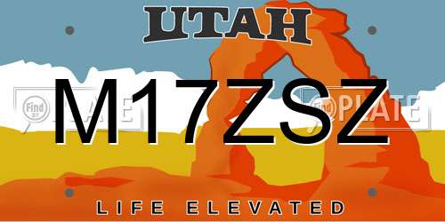M17ZSZ Utah License Plate