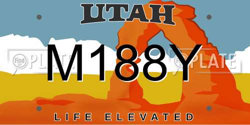 M188Y Utah License Plate