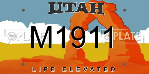 M1911 Utah License Plate