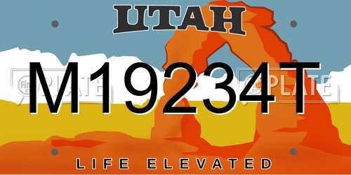 M19234T Utah License Plate