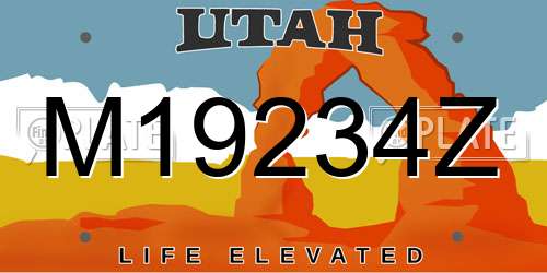 M19234Z Utah License Plate