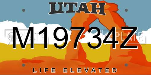 M19734Z Utah License Plate