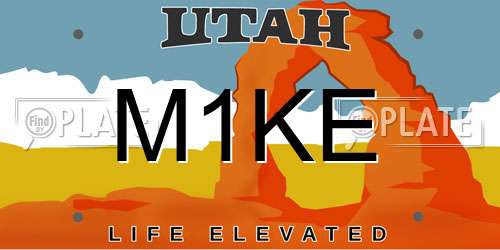 M1KE Utah License Plate