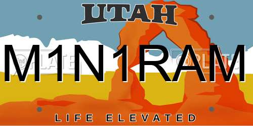 M1N1RAM Utah License Plate