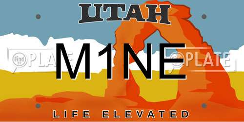 M1NE Utah License Plate